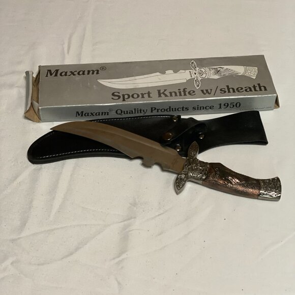 Maxam Sport Knife With Sheath, NIB - Picture 1 of 8
